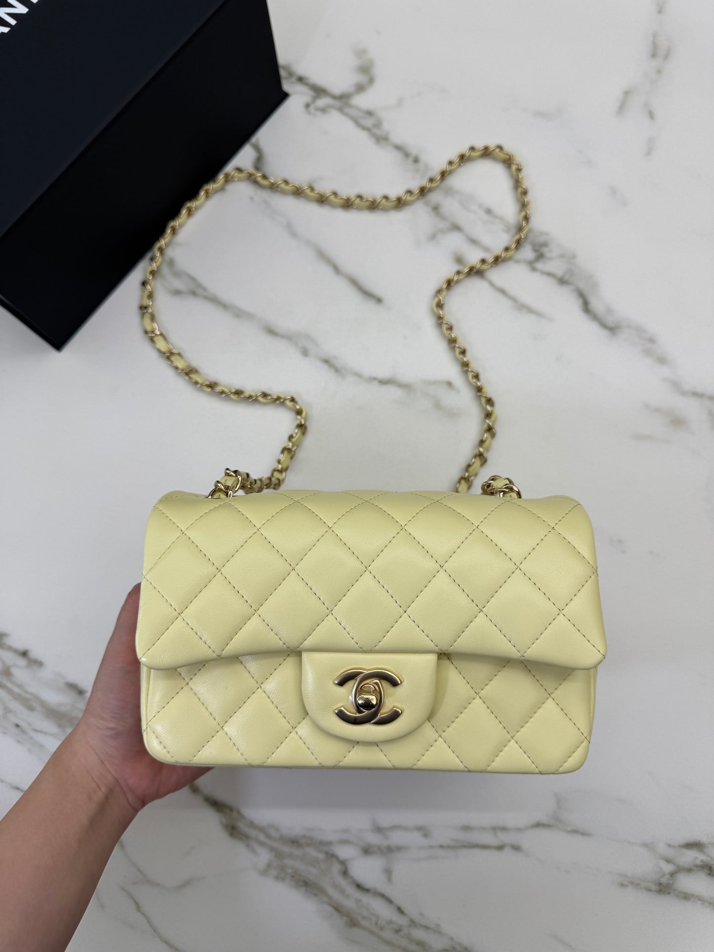 CHANEL Mini CF20 25S小雞黃 Lambskin