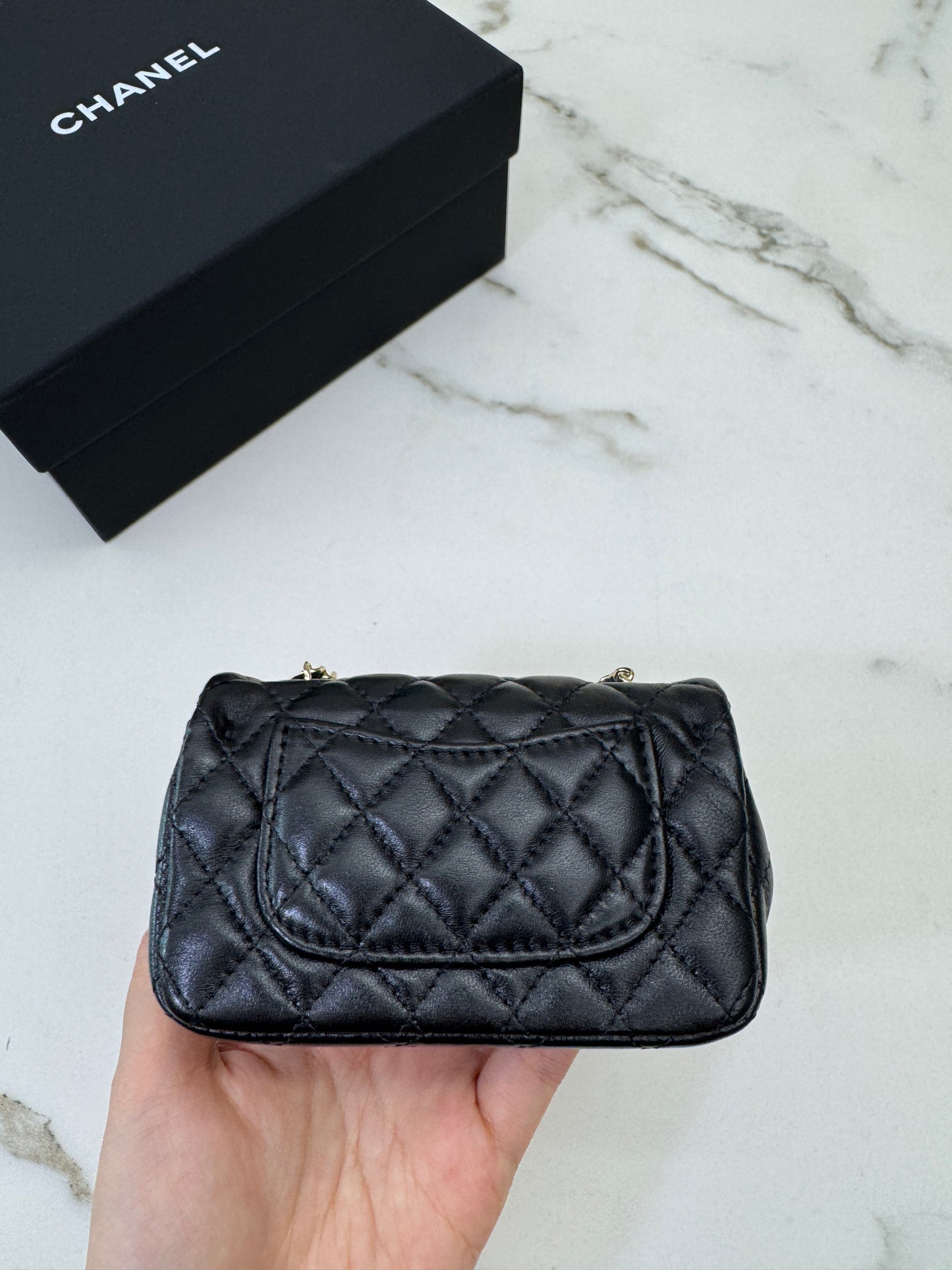 CHANEL 迷你CF包掛 黑色