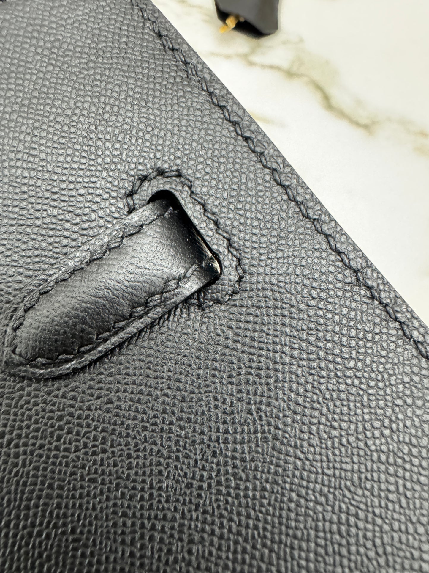 HERMES Birkin 25 黑色 Madame 拉絲金扣 89 Noir Sellier