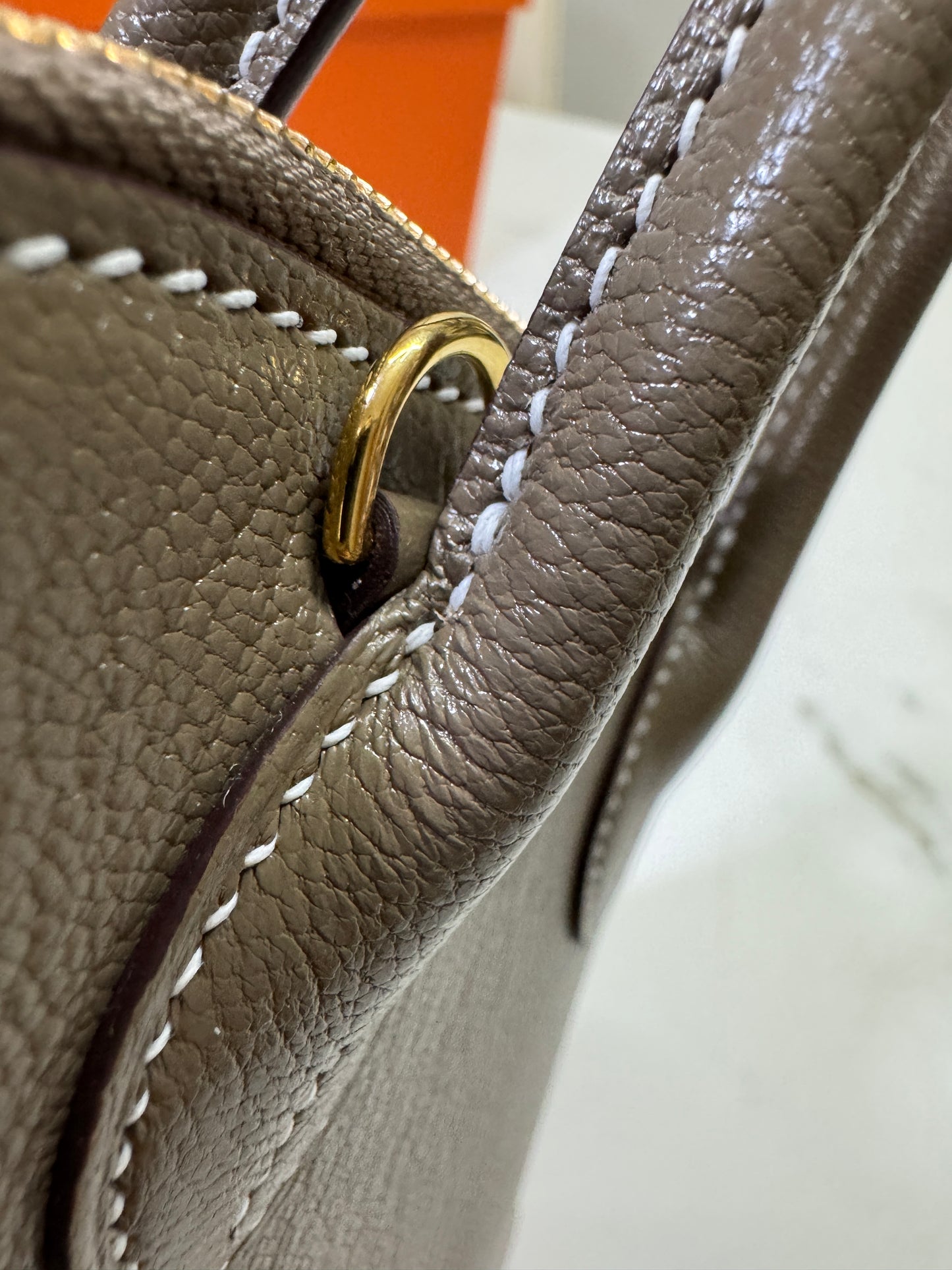 HERMES Mini Bolide 大象灰山羊皮 金扣