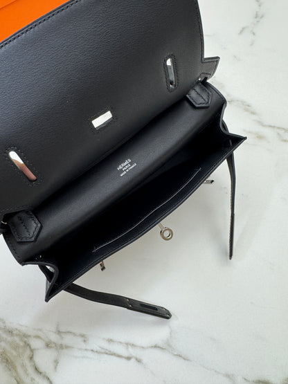 HERMES Mini Jypsiere 熊貓帆布 Swift/ Canvas