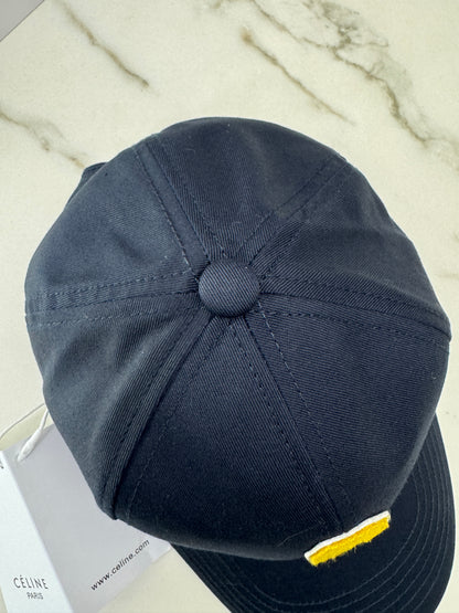 CELINE 黃色C字鴨舌帽 藏藍色