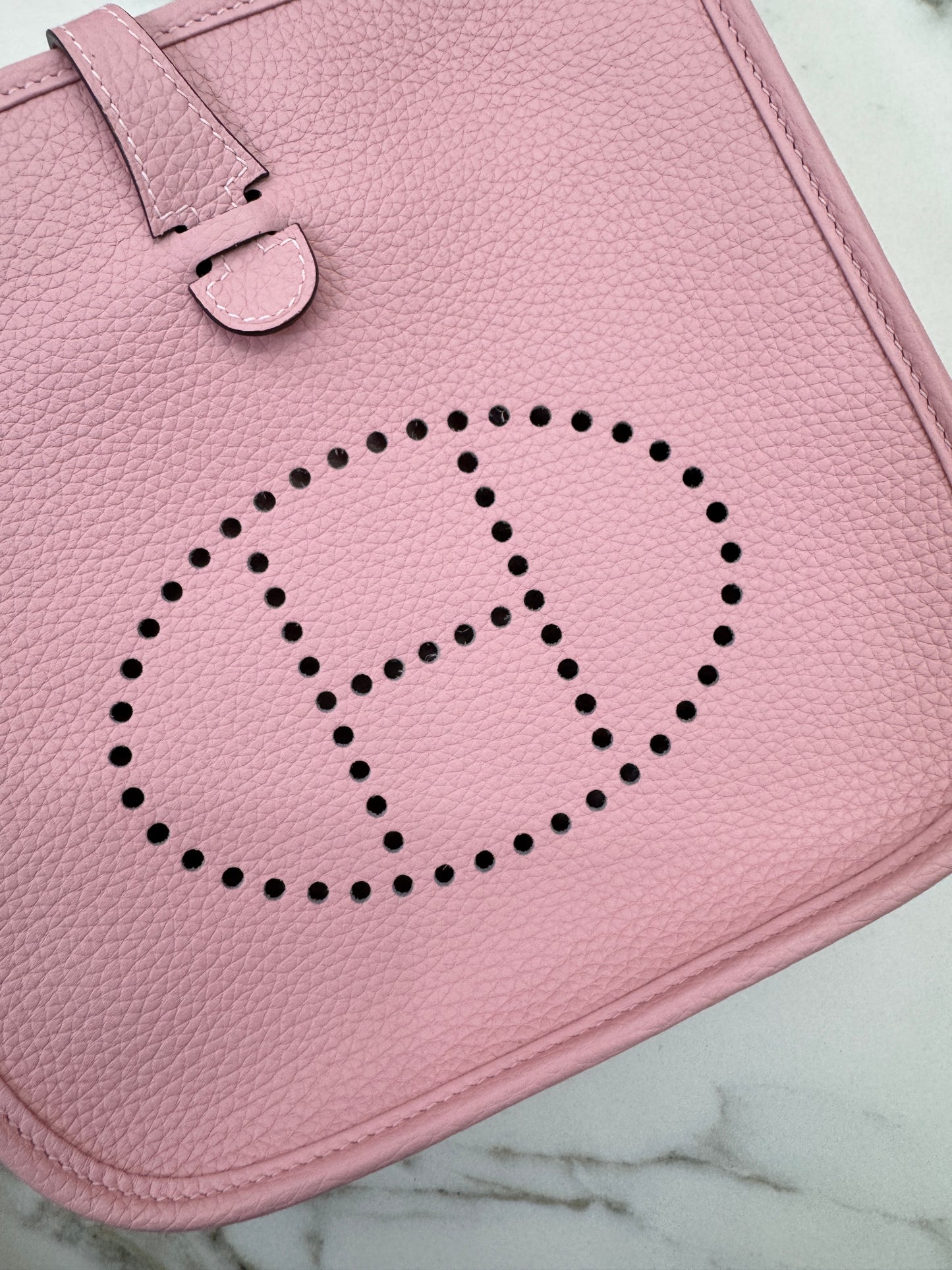 HERMES Evelyne 23 櫻花粉銀扣 3Q Rose Sakura PHW
