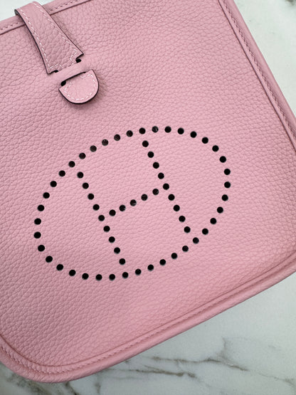 HERMES Evelyne 23 櫻花粉銀扣 3Q Rose Sakura PHW