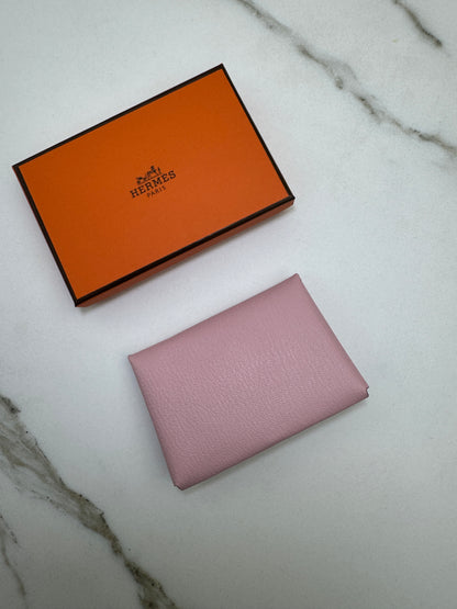 HERMES Calvi Duo 櫻花粉山羊皮 Rose Sakura