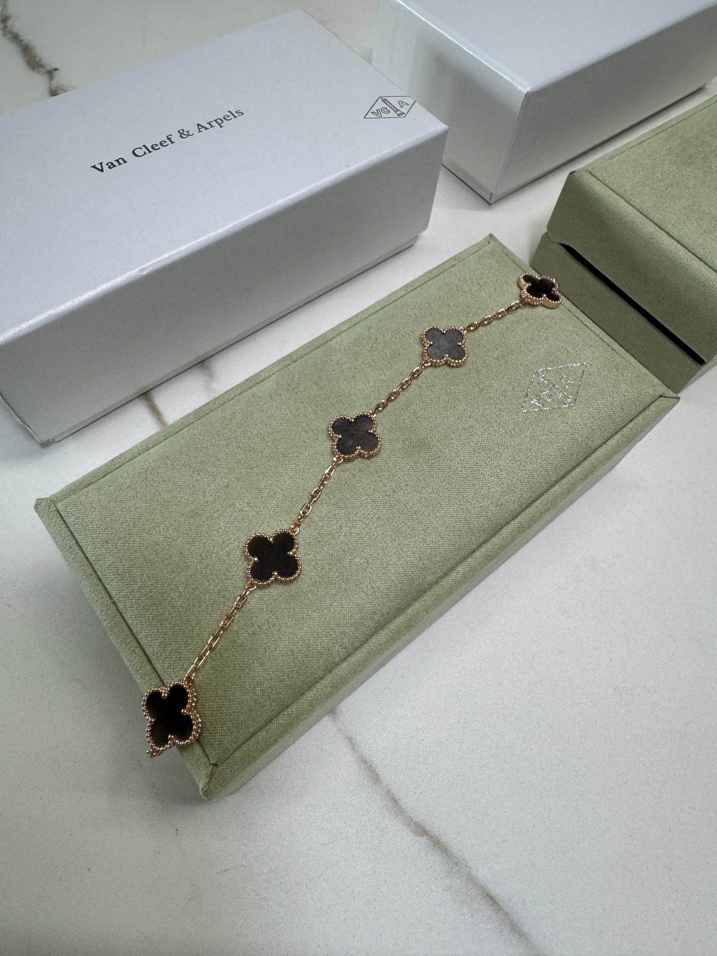 VCA Alhambra Bracelet 五花銀耀石 玫瑰金鏈