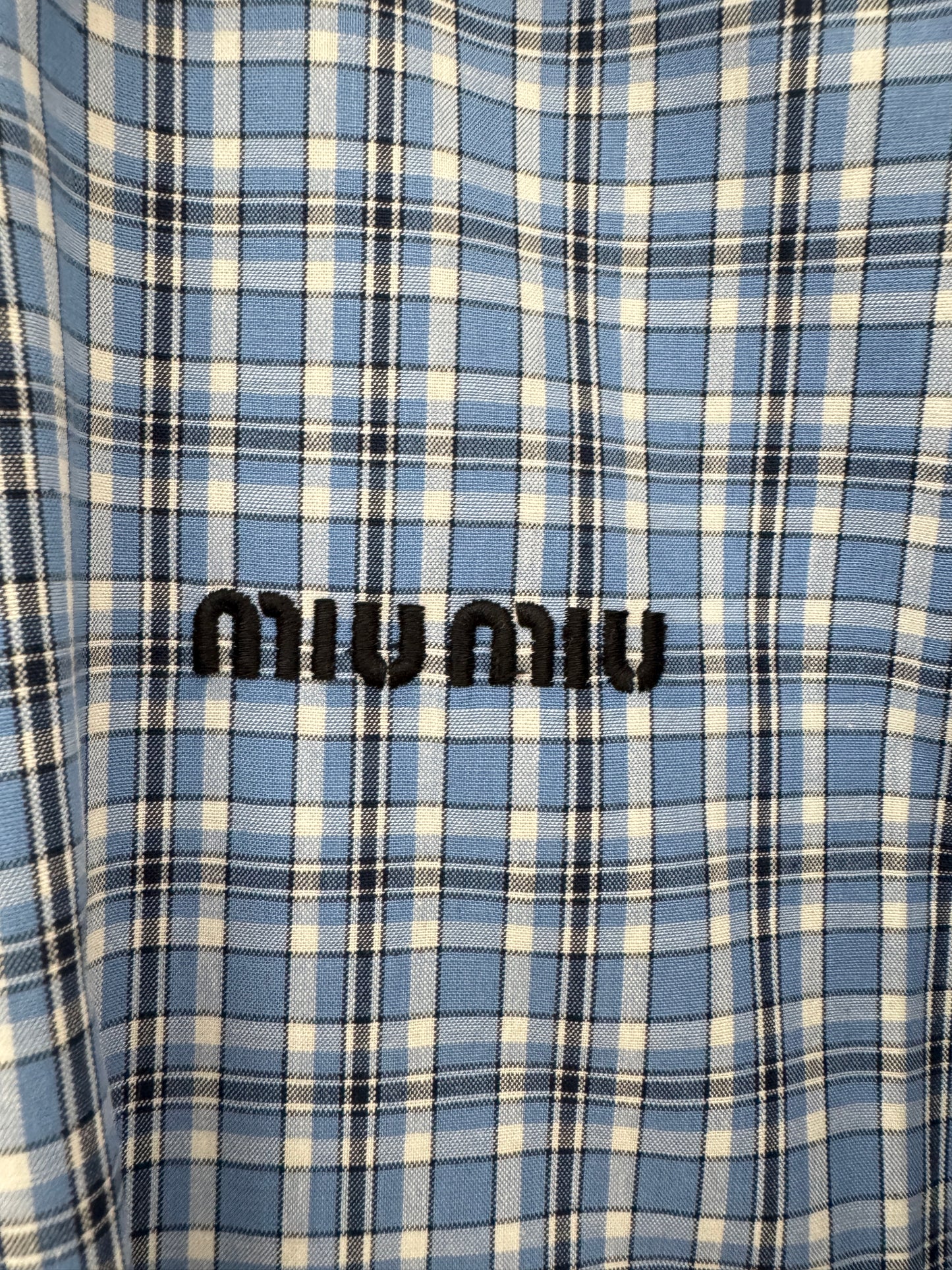 MIU MIU 26SS藍色格子襯衫