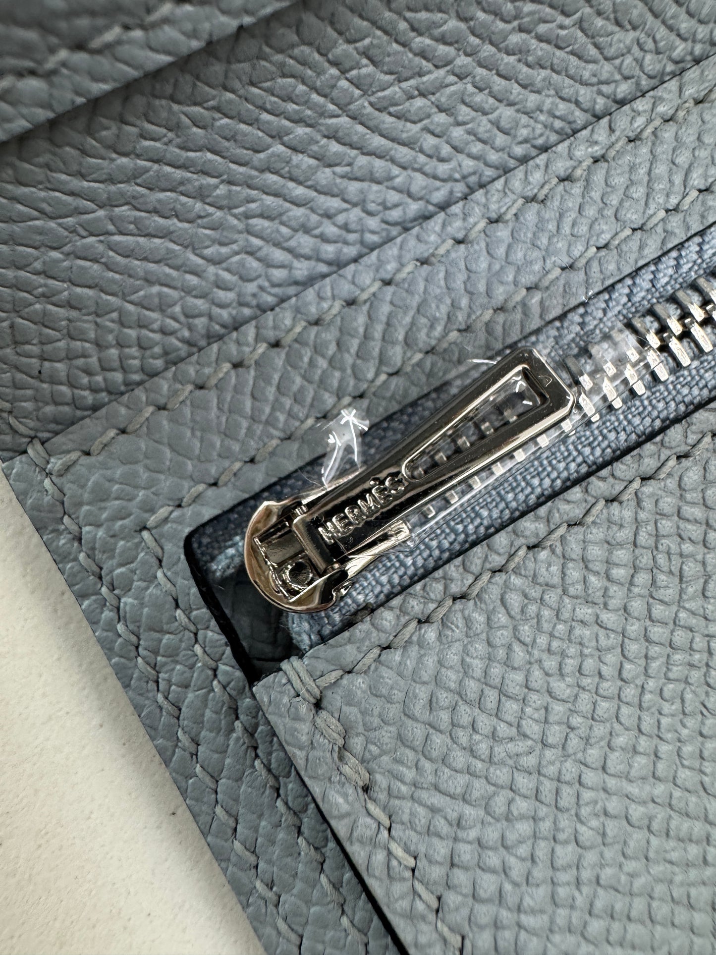 HERMES Bearn 三摺錢包 亞麻藍 Blue Lin Epsom PHW