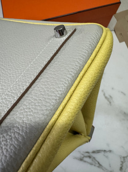 HERMES Birkin25 SO 珍珠灰拼小雞黃 Togo PHW