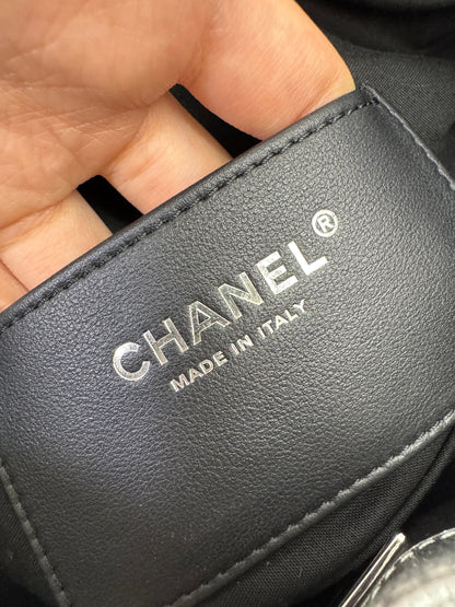 CHANEL Mini 25 Bag 銀色荔枝皮銀扣 Silver Caviar Calfskin PHW