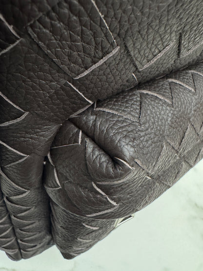 BV Intrecciato Backpack Grained Calfskin Fondant