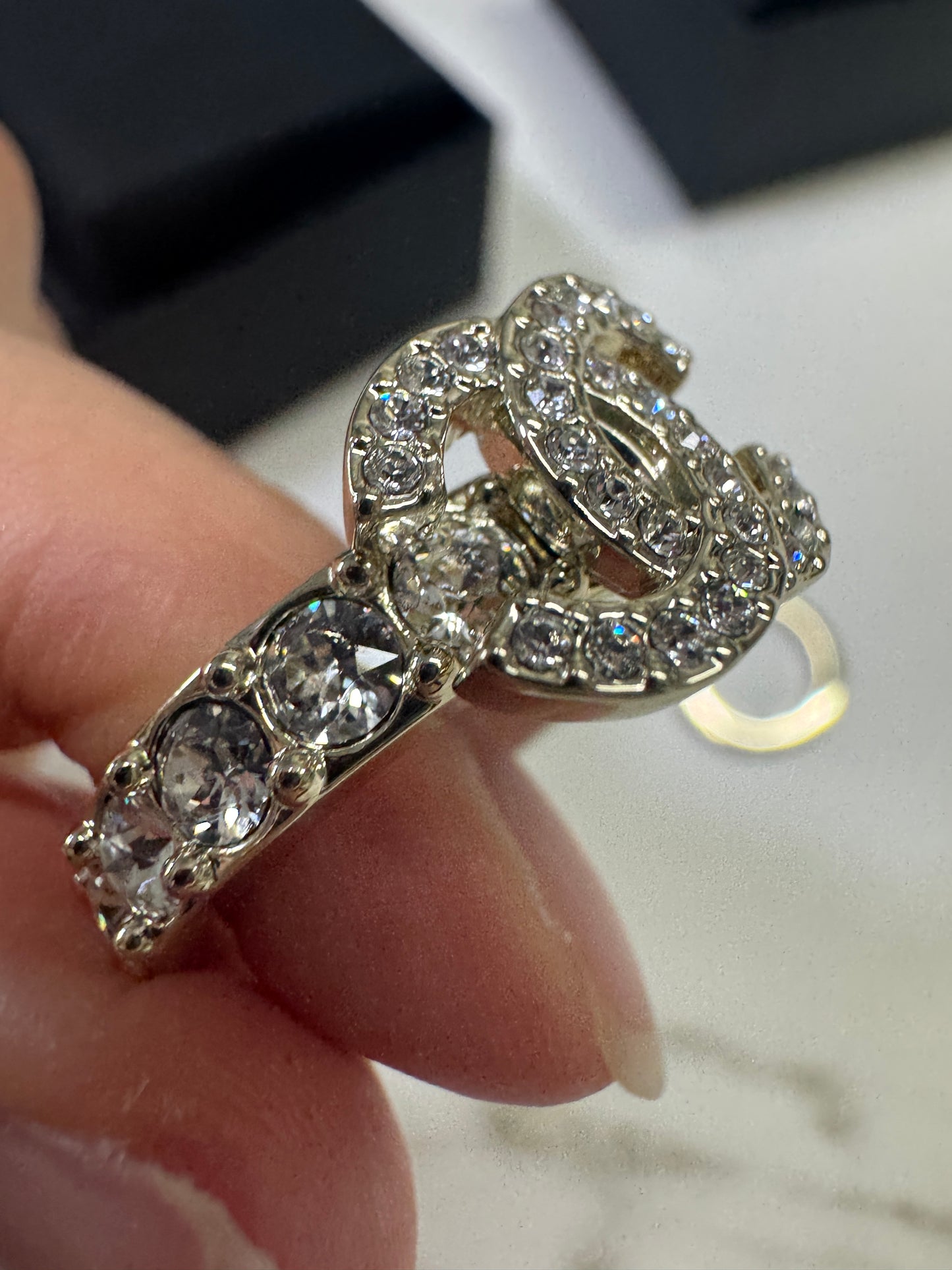 CHANEL 25P 三件套淺金色戒指