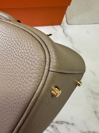 HERMES Mini Lindy II 馬爾淺米 金扣 TC