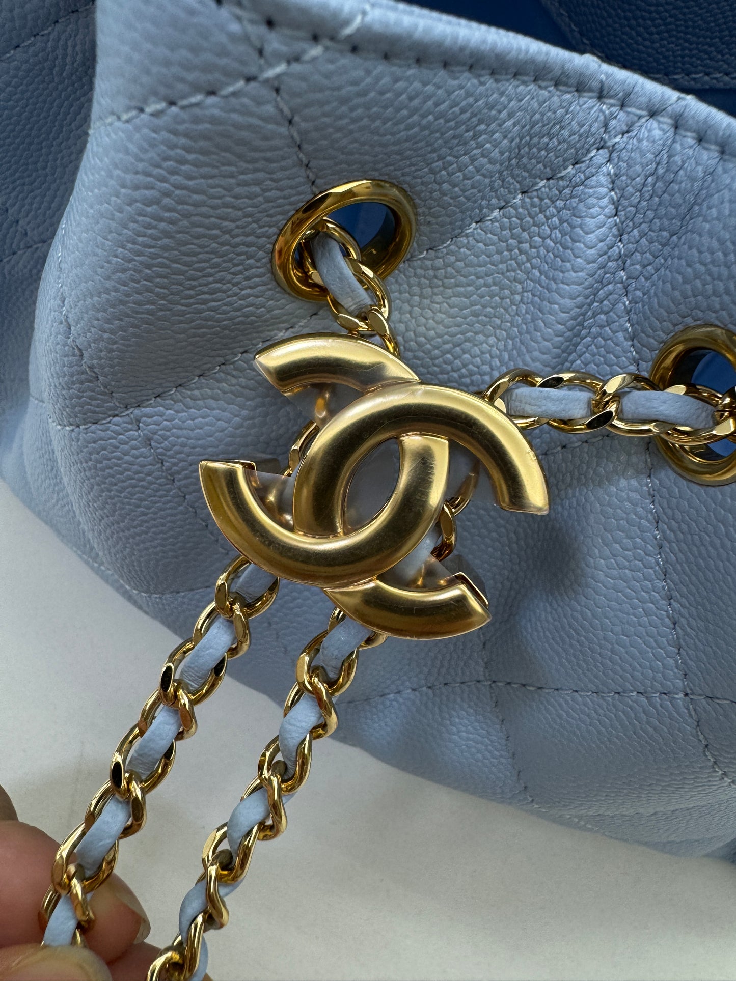 CHANEL Mini 25Bag 26A Baby Blue 亮金扣