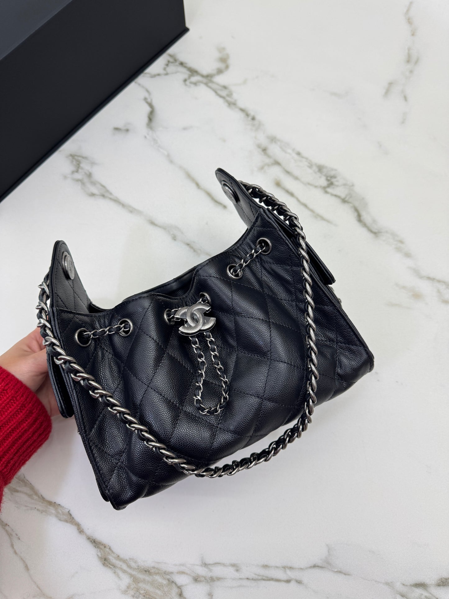 CHANEL Mini 25Bag 黑銀