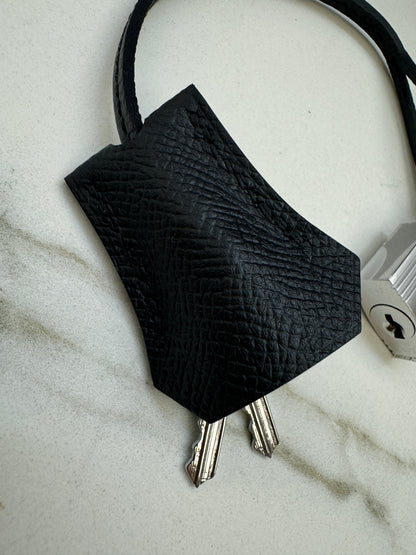 HERMES Kelly 25 黑銀 Epsom Noir