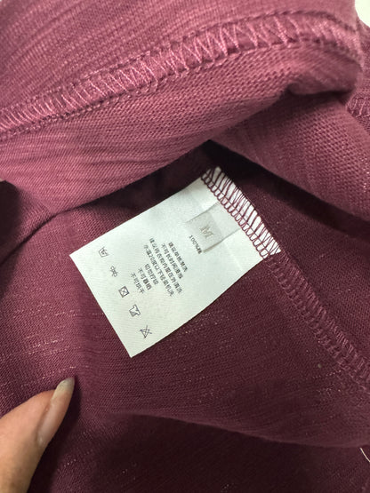 BURBERRY 紫紅色 竹節棉長袖