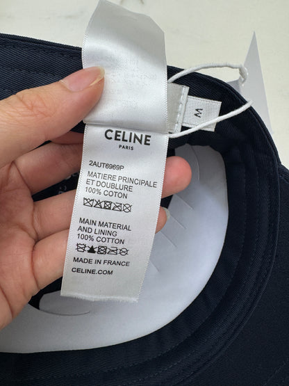 CELINE 黃色C字鴨舌帽 藏藍色