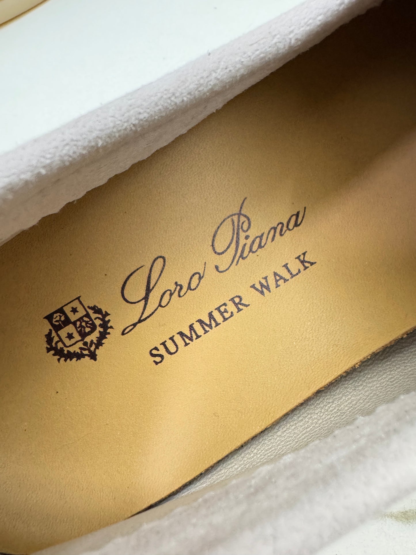 LORO PIANA Summer Walk 珍珠灰滾邊款樂福鞋