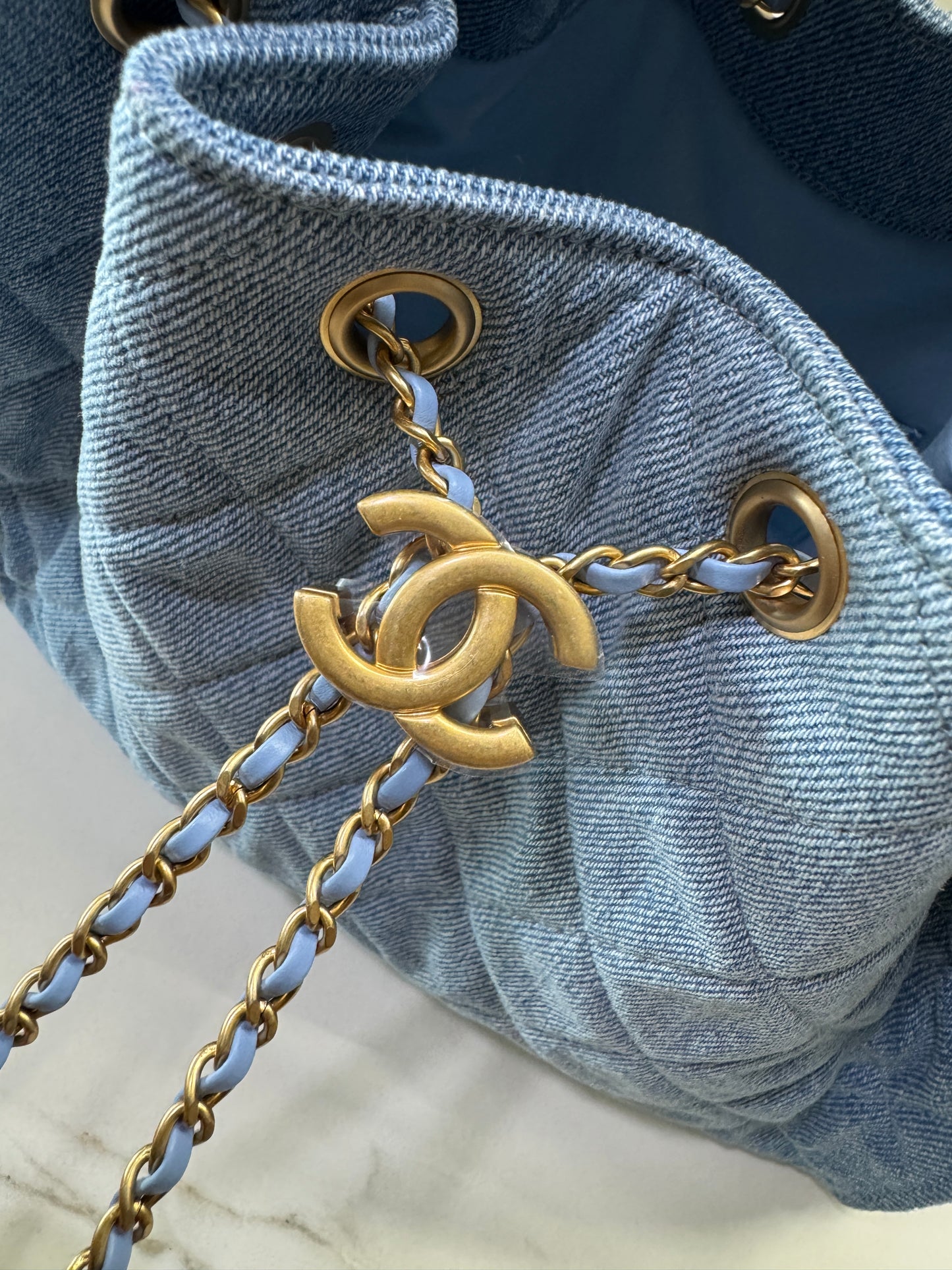 CHANEL 25 Bag 淺藍牛仔Small