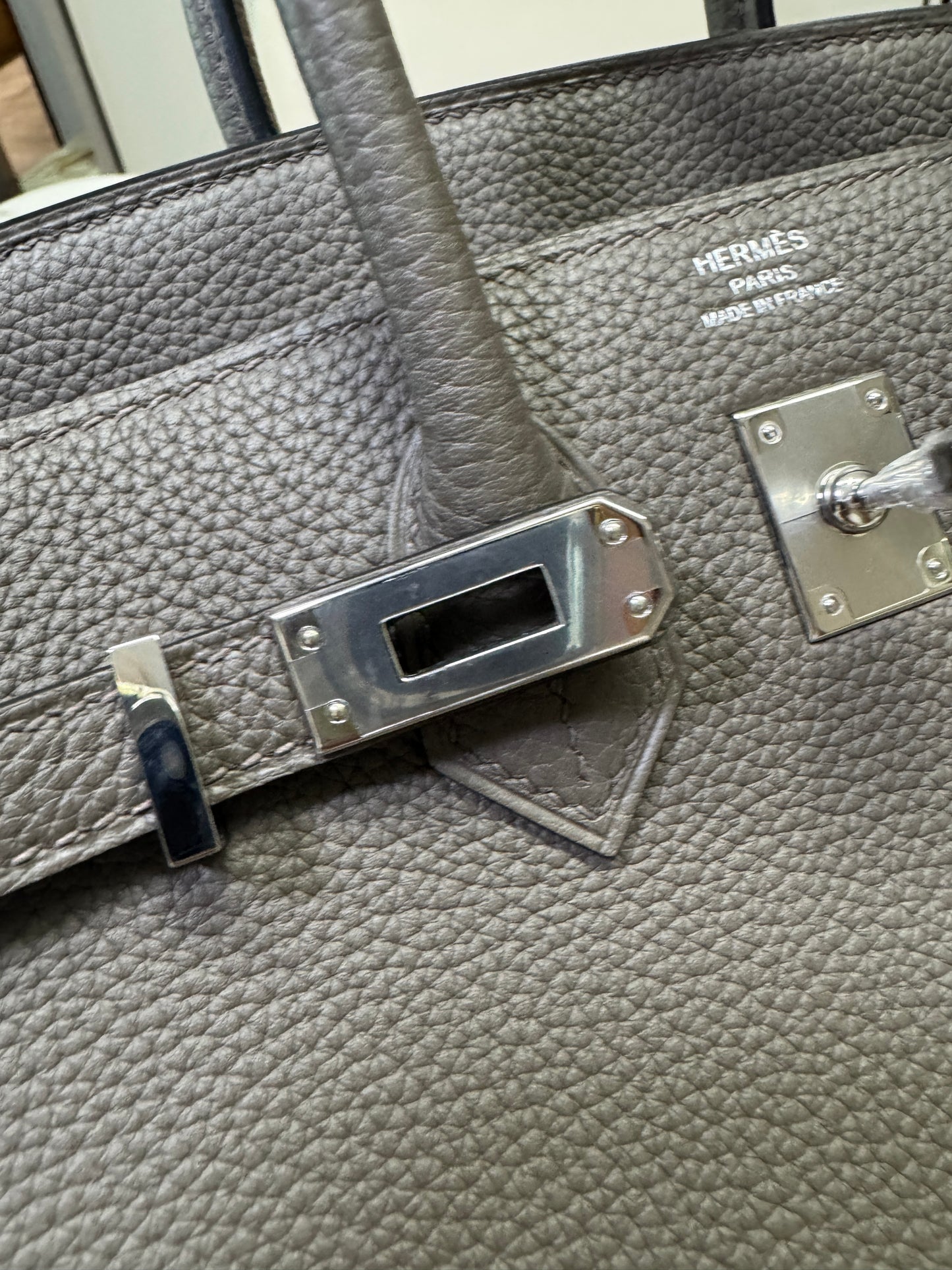 HERMES Birkin 25 錫器灰 銀扣 Togo 8F Etain PHW