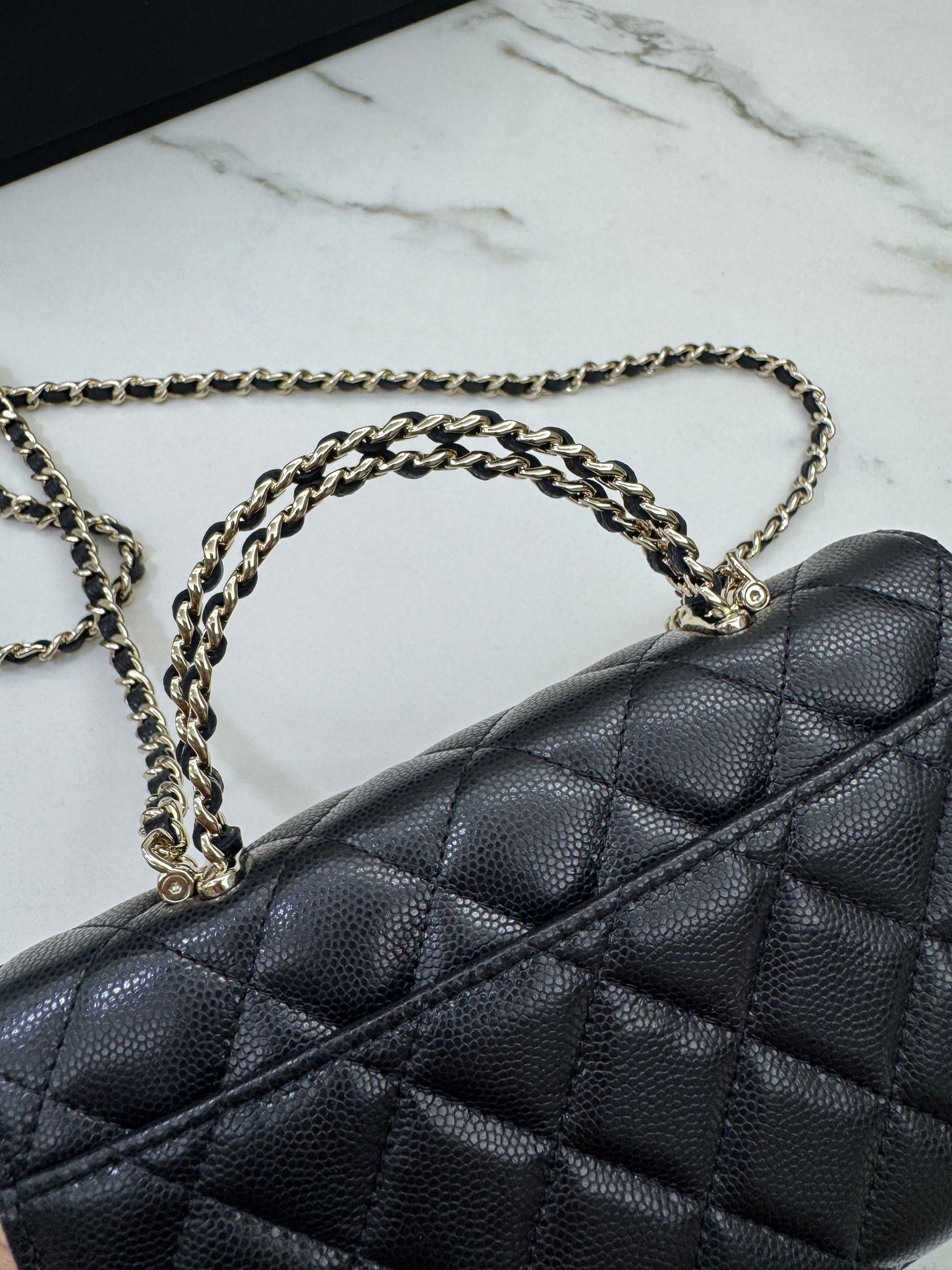 CHANEL 25S Kelly 橫版手機包 黑色