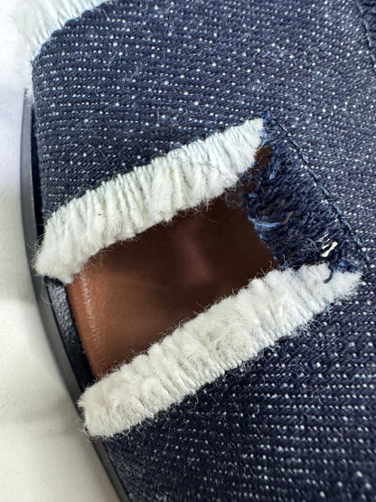 HERMES Oran 深藍牛仔拖鞋