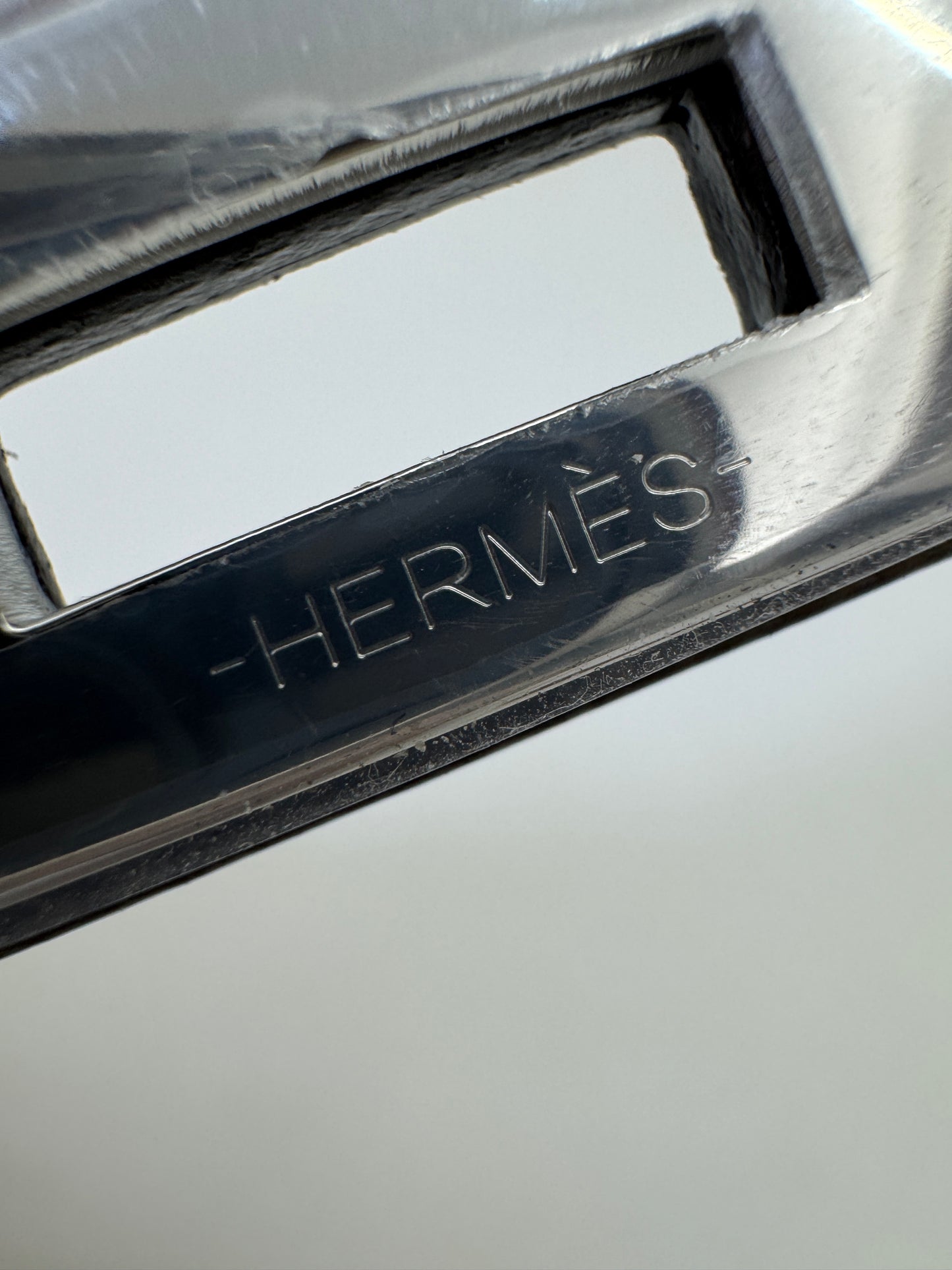 HERMES Kelly Belt 大象灰銀扣（手縫蠟線）