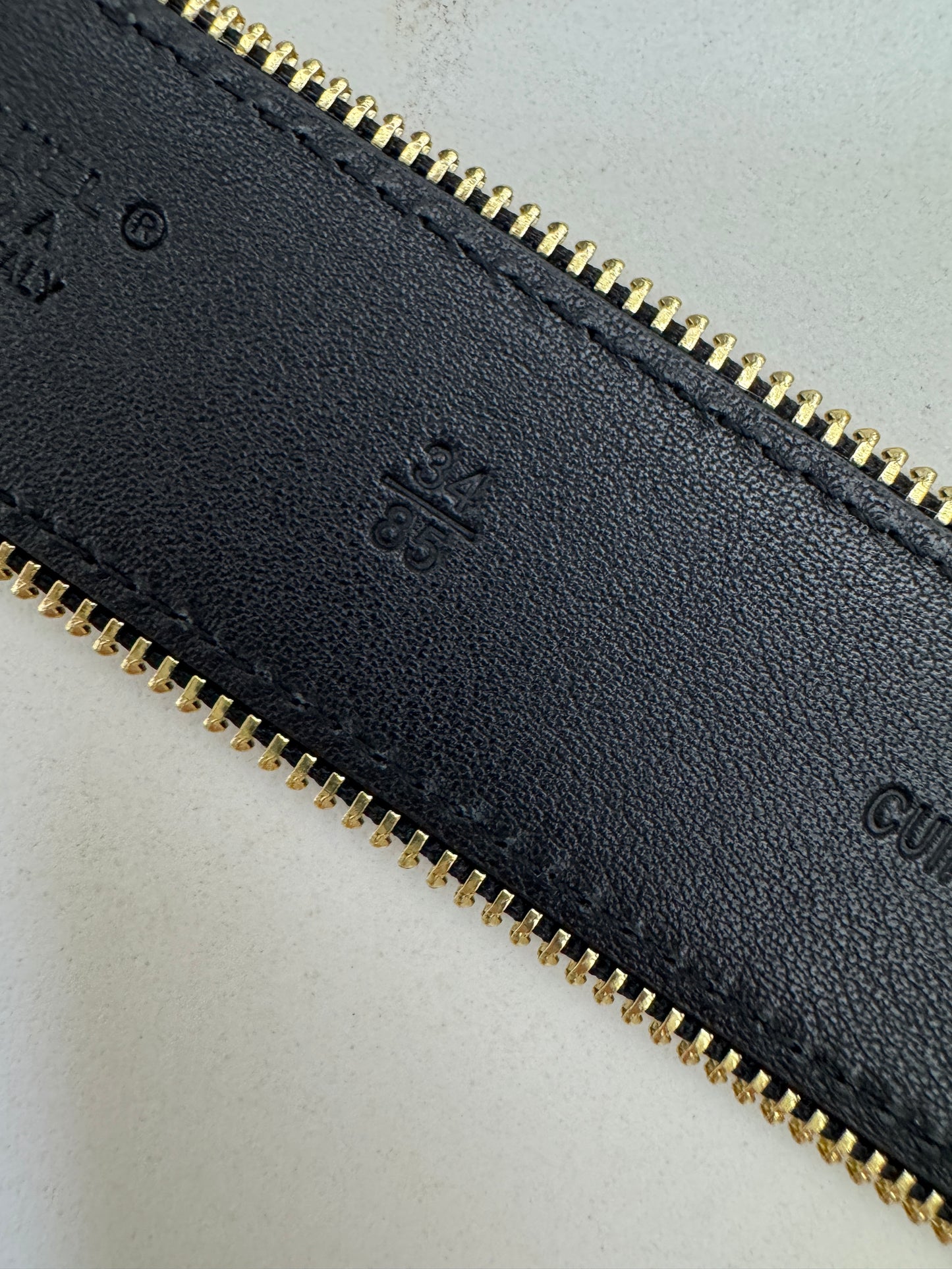 CHANEL 拉鏈皮帶 黑金