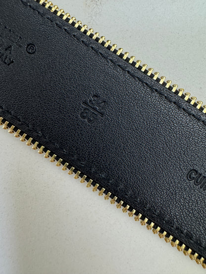 CHANEL 拉鏈皮帶 黑金