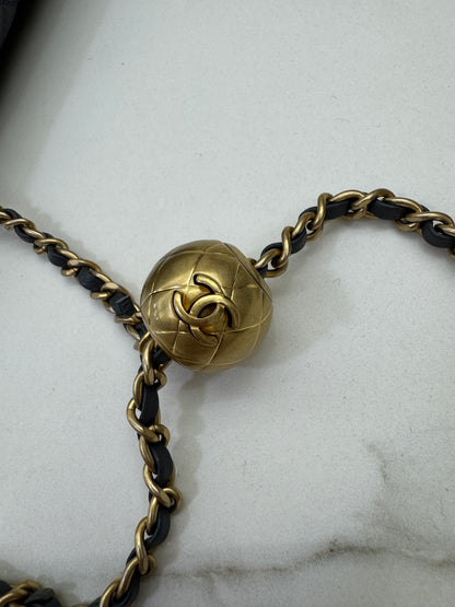 CHANEL 金球 Mini CF20 石墨灰 深灰羊皮