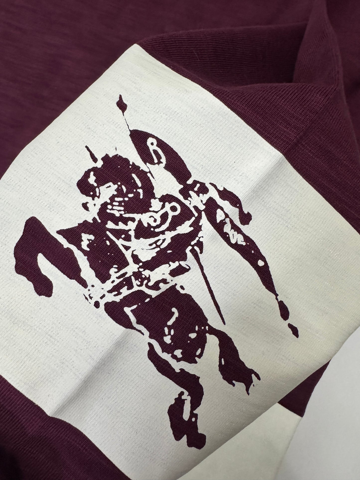 BURBERRY 紫紅色 竹節棉長袖