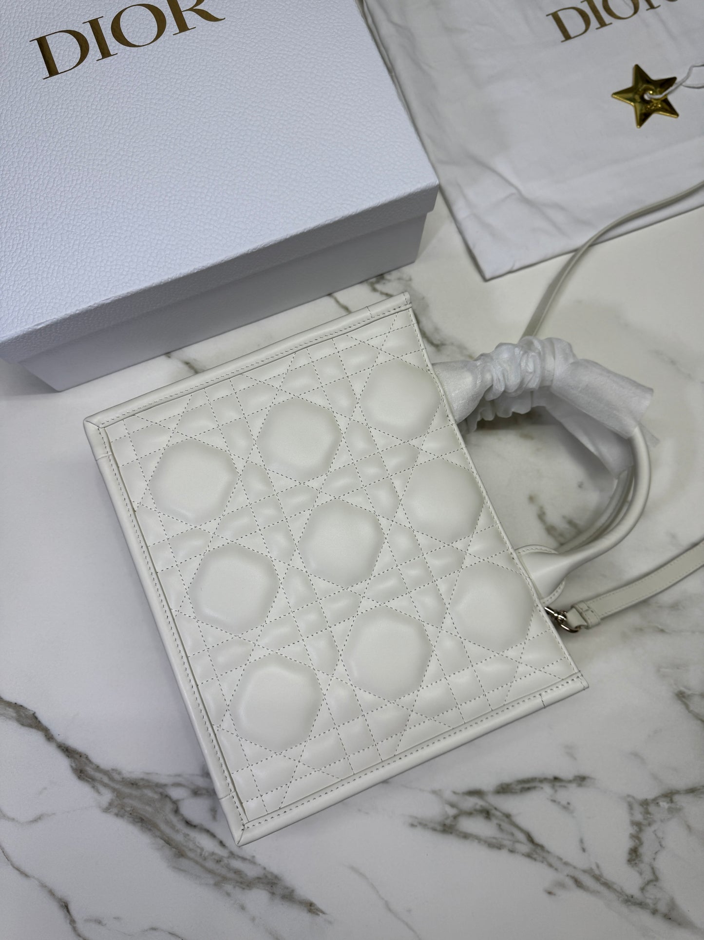 DIOR 全皮 Book Tote 奶白色小號