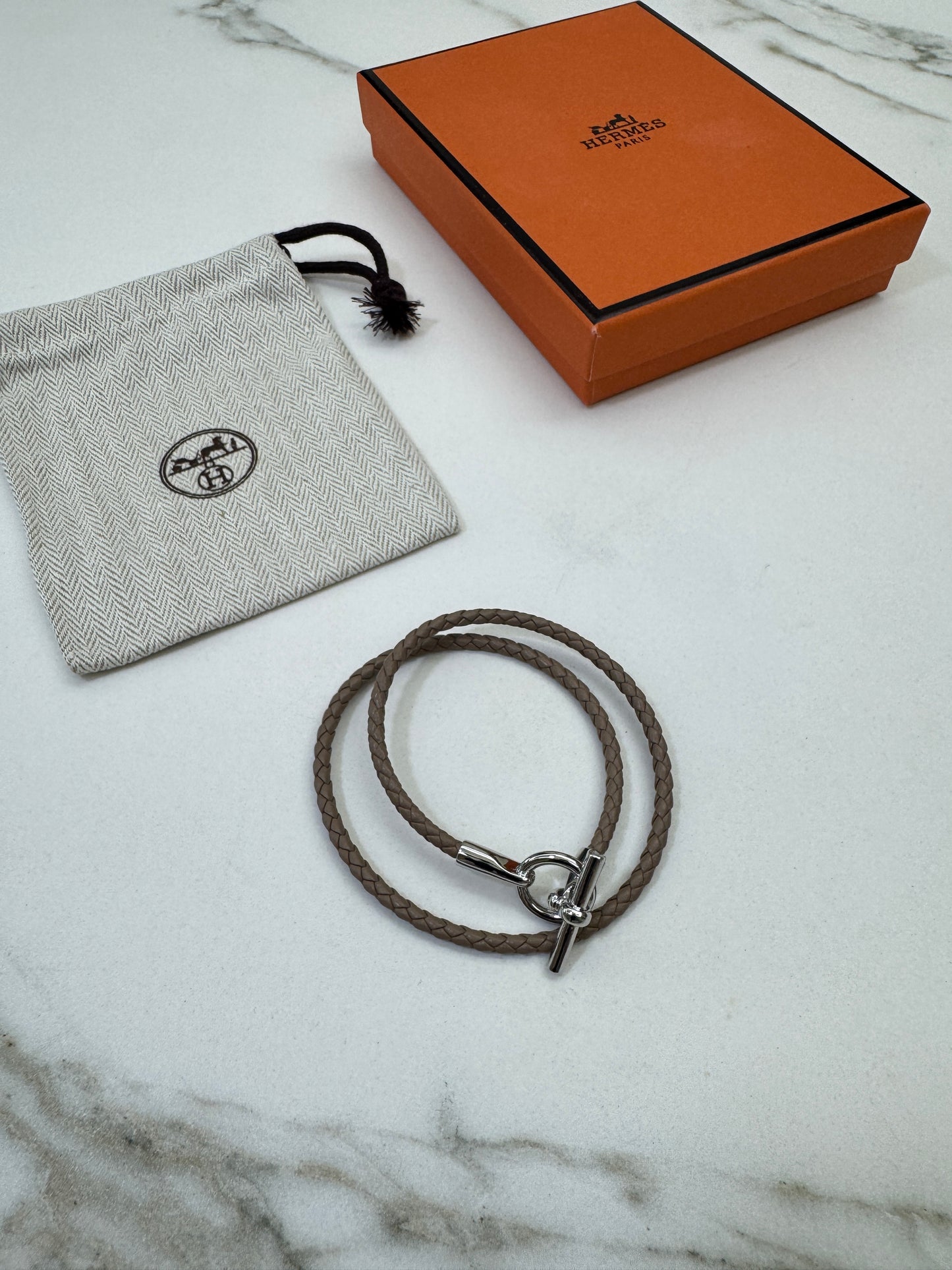HERMES Glenan Double Tour 大象灰銀扣