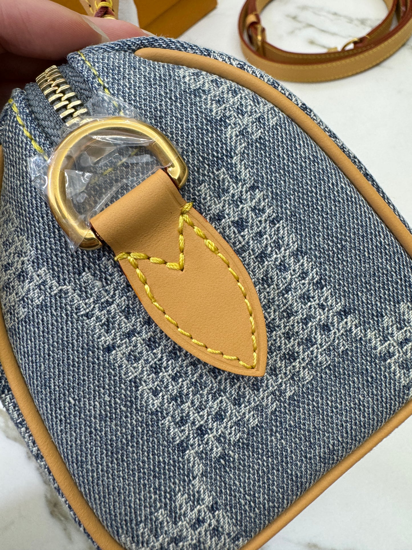 LV Nano Speedy 棋盤格牛仔