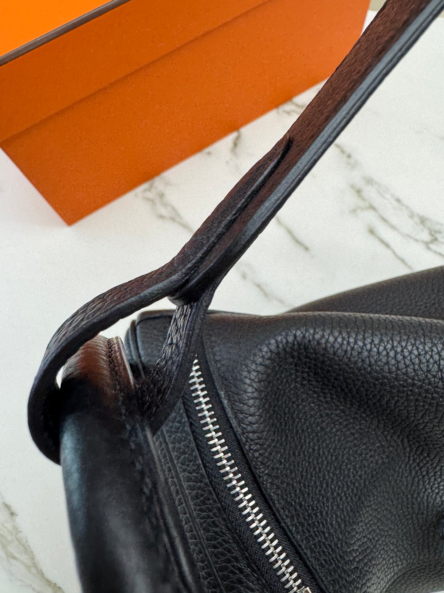 HERMES Lindy30 黑銀 TC Noir PHW