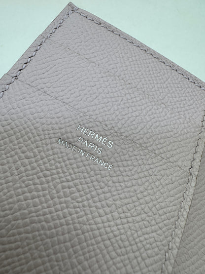 HERMES Bearn Wallet 三摺錢包 夢幻紫銀扣 Epsom Mauve Pale PHW