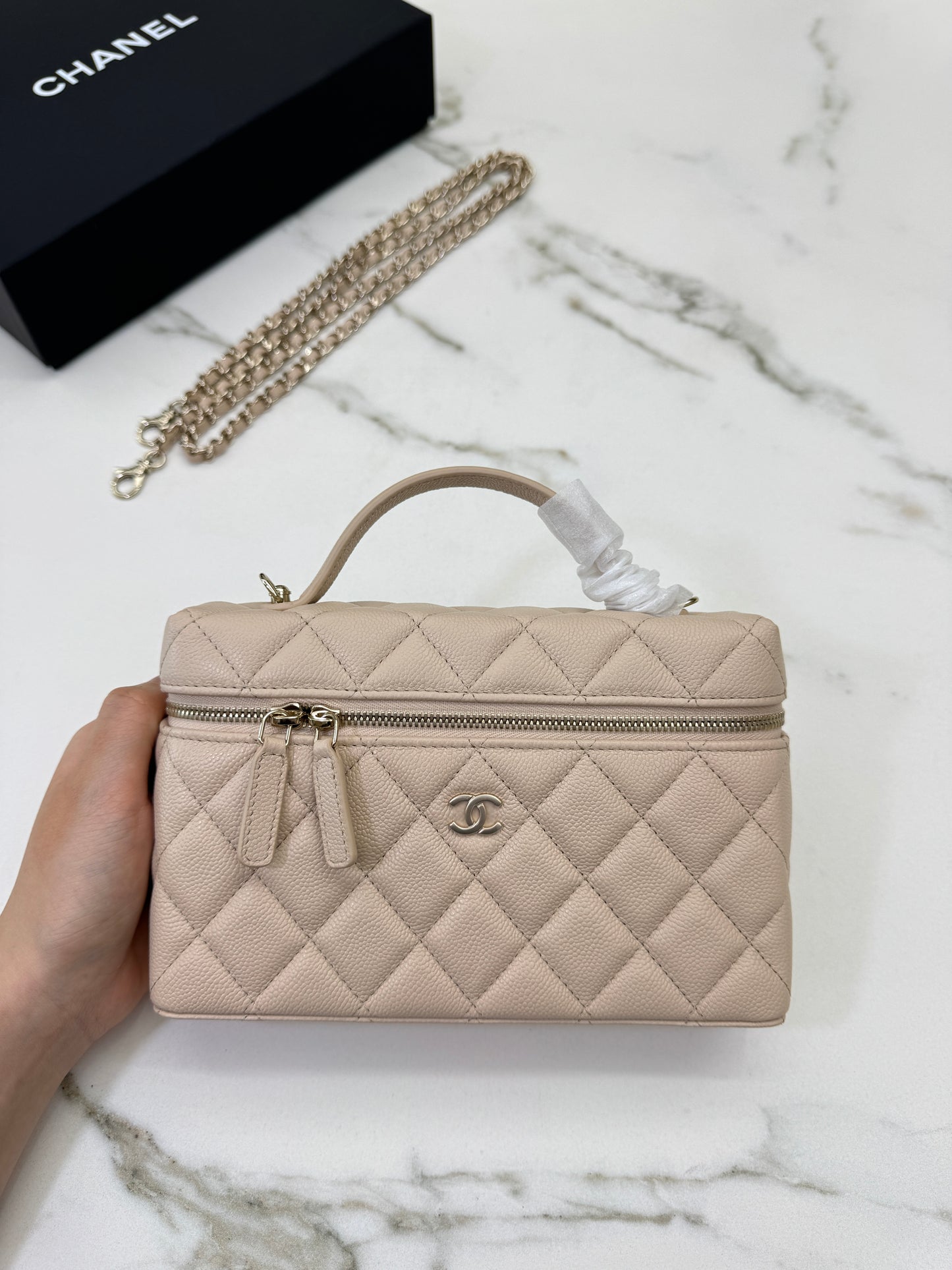 CHANEL LP盒子包 淺杏色