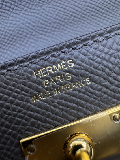 HERMES Kelly to-go 錫器灰金扣 Epsom