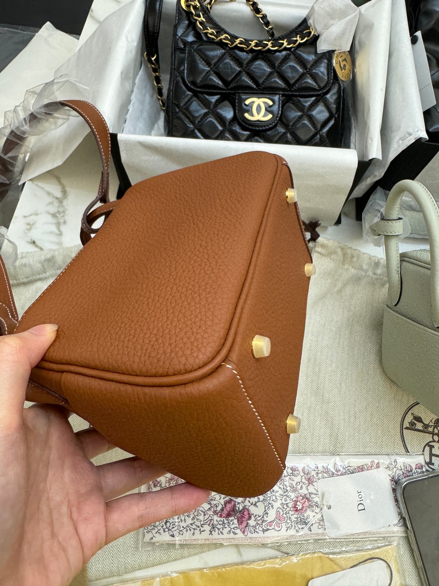 HERMES Mini Lindy 金棕金扣 Gold TC GHD
