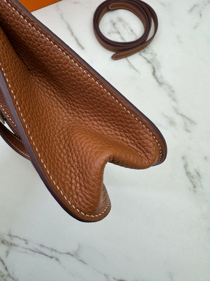 HERMES Halzan 25 金棕色金扣 TC Gold GHW