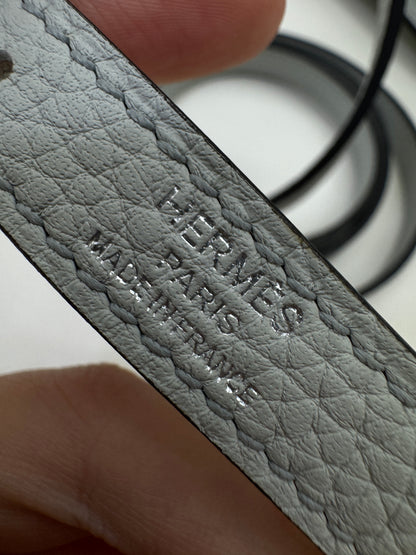 HERMES Halzan 25 聖杯藍銀扣 Bleu Pale