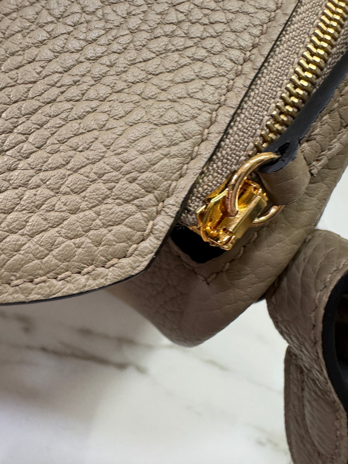 HERMES Mini Lindy II 馬爾淺米 金扣 TC