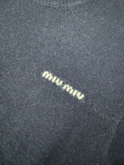 MIU MIU 假兩件羊絨針織衫