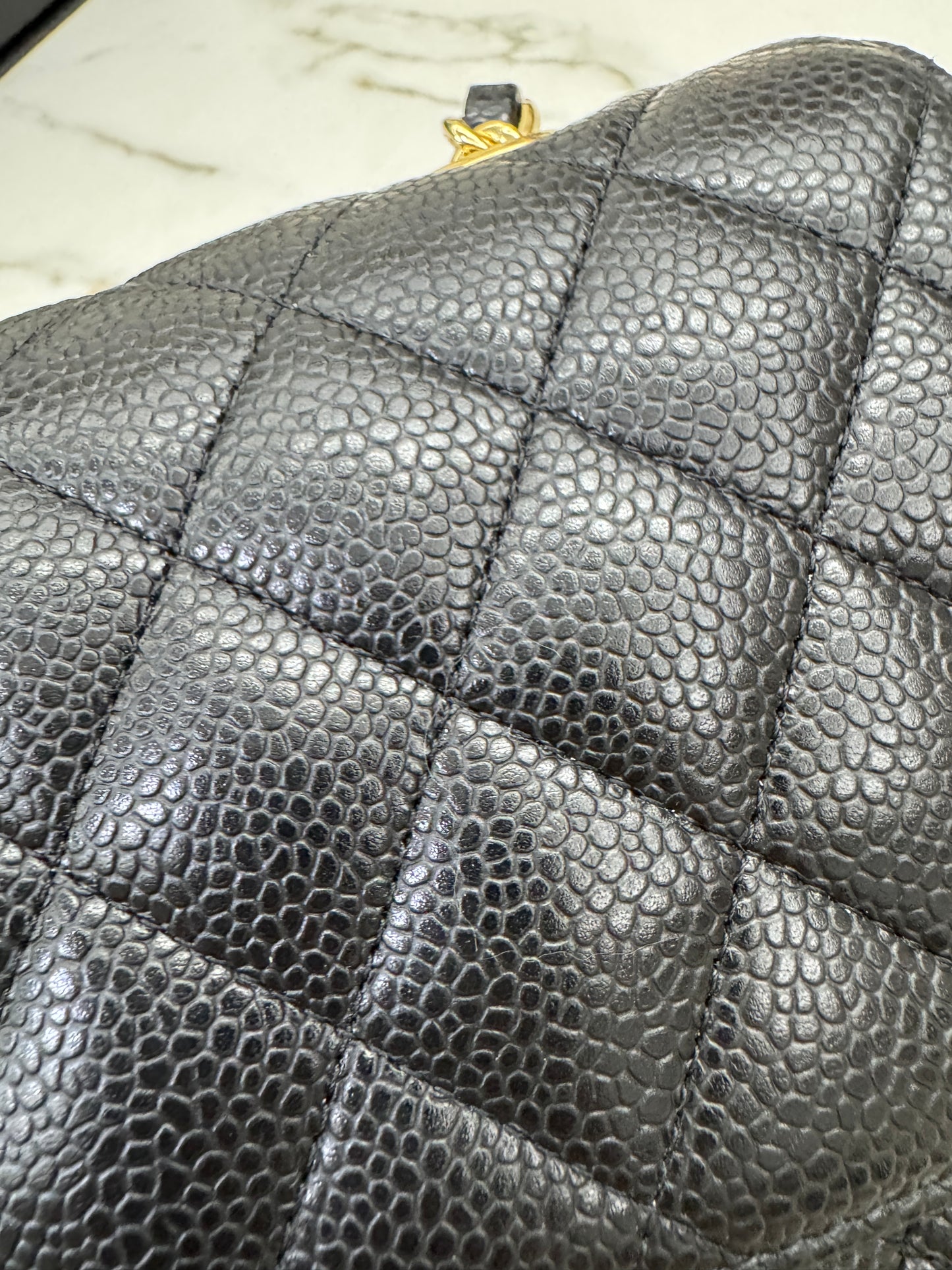 CHANEL CF25 Medium 黑金牛 Black Calfskin GHW