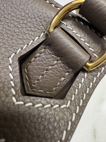 HERMES Jypsiere Mini 大象灰 金扣 evercolor 18 etoupe GHW