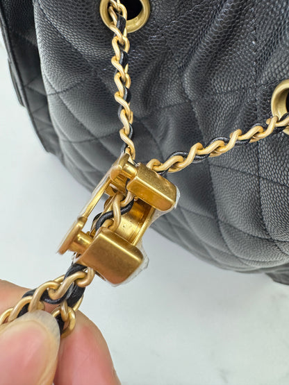 CHANEL 25Bag Medium 黑色荔枝皮