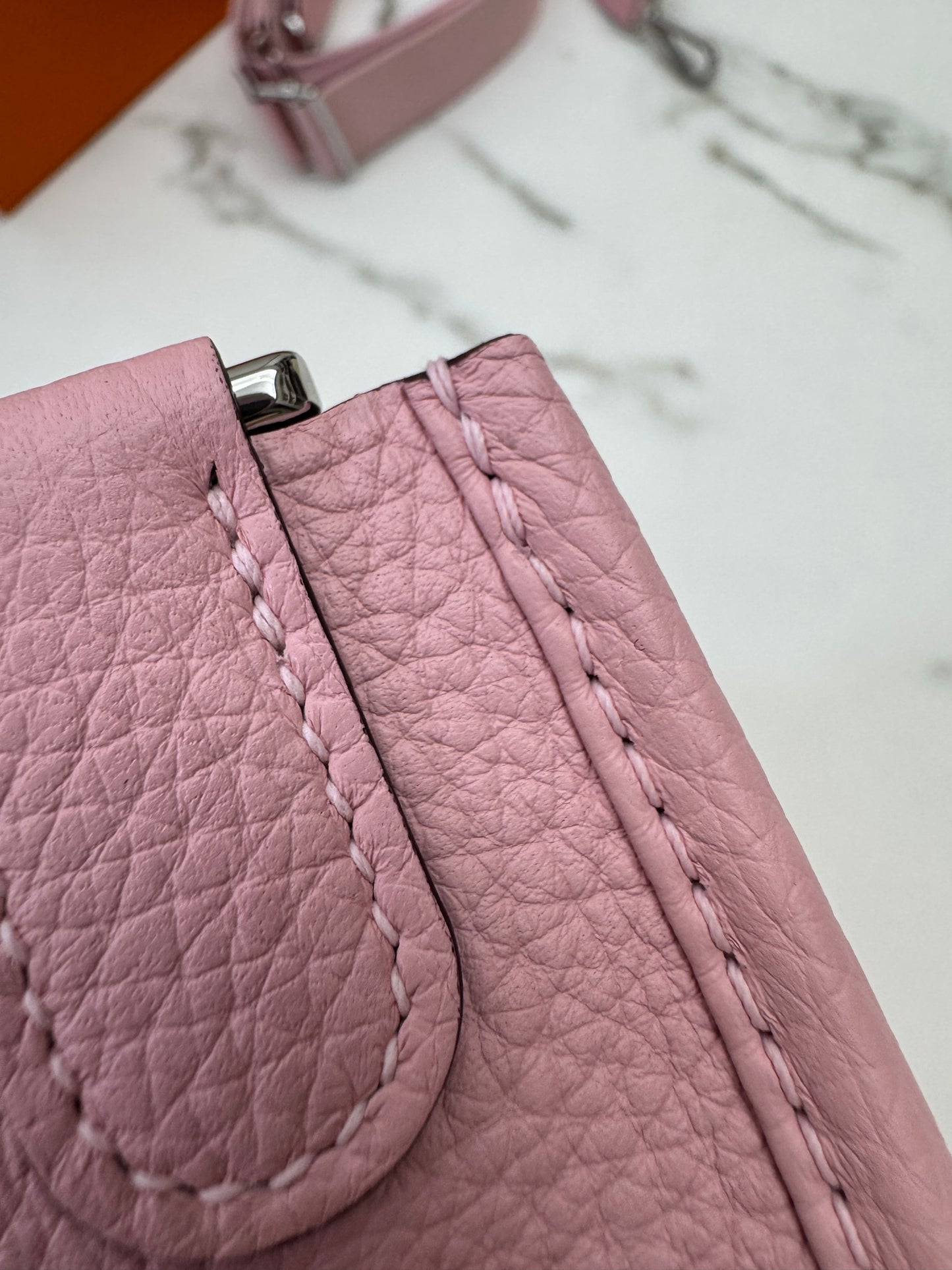 HERMES Evelyne 23 櫻花粉銀扣 3Q Rose Sakura PHW