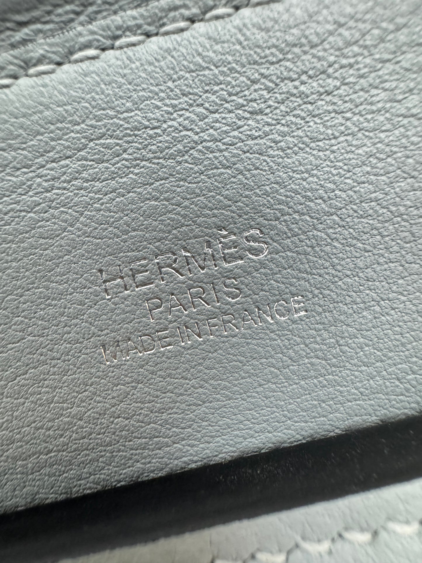 HERMES Mini 2424 木偶灰銀扣 Evercolor Gris Platin PHW