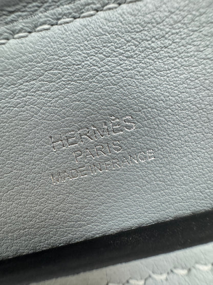 HERMES Mini 2424 木偶灰銀扣 Evercolor Gris Platin PHW